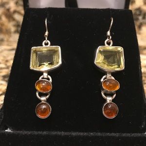 Sterling silver and gemstone earrings